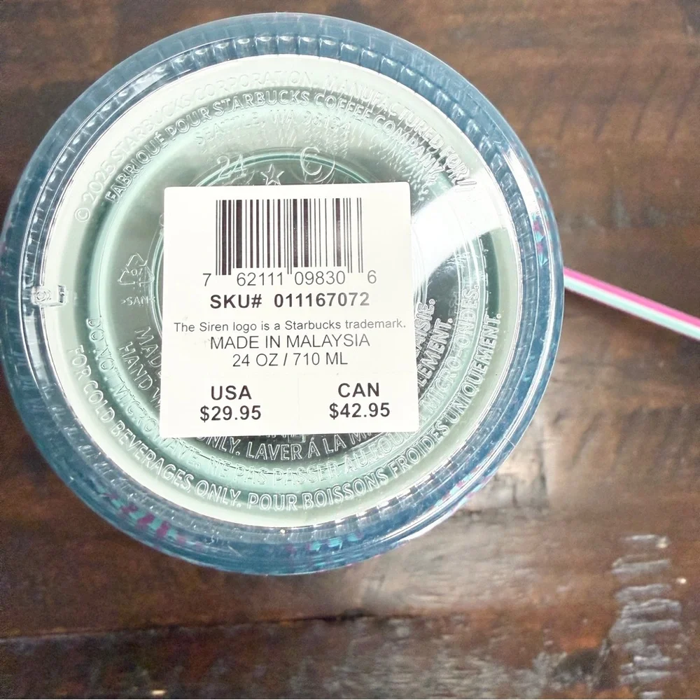 Starbucks NWT 2025 Summer Siren Scale Venti Cold Cup Tumbler 24oz